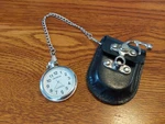 Geneva Quartz Silver Cased Pocket Watch W/chain &. Fixed Price $10.00.