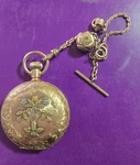 Hampden Multicolor Gold Filled Pocket Watch W/ Chain. Fixed Price $399.00.