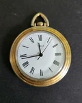 Timex Pocket Watch Mechanical Wind-up Gold Tone Roman Numerals Works Vintage. Fixed Price $35.00.
