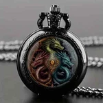 1PC Retro Dragon Quartz Pocket Watch, Cool Black Necklace. Fixed Price $15.25.