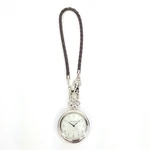 Thompson Cigar Pocket Watch Braided Leather Brown Silver Floral Design 002928169. Fixed Price $19.99.