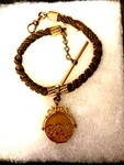 Victorian Era Woven Hair Vest Pocket Watch Chain Gold Filled Findings Frame. Fixed Price $125.00.