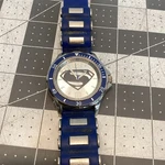 Accutime Dc Comics Superman Watch With Black Shield Logo Blue Silicone Band. Fixed Price $19.95.