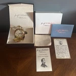Stauer George Chatterton Lincoln Pocket Watch 20 Jewels Gold Fused Chain. Fixed Price $120.00.
