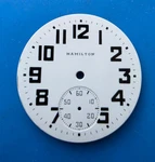 Vintage 16 Size Hamilton Pocket Watch Boxcar Porcelain Dial. Fixed Price $95.00.