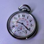 Haste Mechanical Full Hunter Pocket Watch White Arabic Dial 12/24H Train. Fixed Price $150.00.