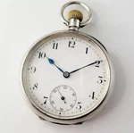 1910 "omega" Silver Hallmarked Swiss Pocket Watch Engraved Case Fob. Fixed Price $376.12.