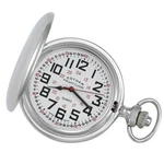 Gotham Men's Silver-tone Railroad Polished Finish Covered Quartz Pocket Watch. Fixed Price $64.95.