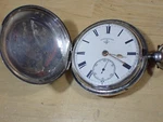 Antique Rotherham's Hunter Pocket Watch English Sterling Silver Case Stamped Jr. Fixed Price $200.00.