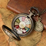 Antique Colorful Roman Numeral Dial Quartz Pocket Watch Necklace Gift Women. Fixed Price $32.48.