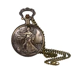 Men's Retro Statue Of Liberty Quartz Pocket Watch Necklace Sweater Chain Gift. Fixed Price $11.99.