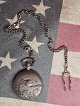 Geneva Men's Round Quartz Bass Fish Pocket Watch /w Metallic Chain. Fixed Price $20.00.