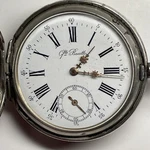 Qte Bouttee Pocket Watch Swiss 15J Silver 84-0875 Key-set & Wind 54MM. Fixed Price $359.00.