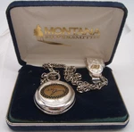 Vtg Montana Silversmith Pocket Watch Quartz Box & Papers Never Used. Fixed Price $75.00.