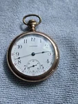 1908 Waltham Pocket Watch, 15 Jewels, Size 16S, Grade No. 620, Gold-filled. Fixed Price $350.00.