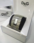 Dolce Gabbana D&g Watch Queen Mary Crystal Wide Steel Cuff Bracelet DW0113. Fixed Price $221.52.