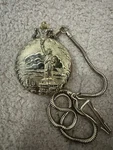 Limited Edition Commemorative Quartz Pocket Watch W/ Chain Full Hunter Engraved. Fixed Price $15.00.