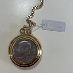 Colibri Goldtone Pocket Watch With Kennedy Half Dollar Double Hunter Case New. Fixed Price $45.00.