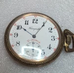 1886 Trans Pacific 21 Jewels Pocket Watch Keystone Yellow Gold White Dial. Fixed Price $425.00.