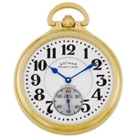 Gotham Men's Gold Plated Stainless Steel 17 Jewel Mechanical Pocket Watch. Fixed Price $134.96.