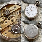 Antique Cylindre Silver 0.800 Pocket Watch 10 Jewels. Fixed Price $100.00.