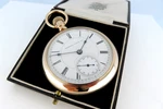 Antique 1880S Edwardian Era Hampden Co. Gold Filled Engraved Pocket Watch 18S 7J. Fixed Price $1500.00.