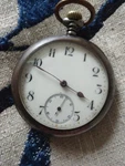 Antique Omega Pocket Watch 19033 White Metal? Great Condition Working. Fixed Price $228.59.