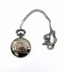 Geneva Men's Round Quartz Train Pocket Watch With Metallic Chain. Fixed Price $18.88.