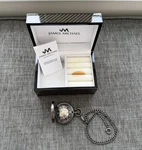 James Michael Black Skeleton Dial Mechanical Men's Pocket Watch New With Box. Fixed Price $50.00.