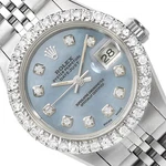 Rolex Datejust Custom Blue 69173 Mop Diamond Dial Bezel Jubilee Band 26MM Watch. Fixed Price $6930.00.