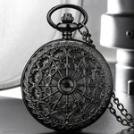 Hollow Black Spider Web Pattern Quartz Pocket Watch Elegant Gift For Men Fans. Fixed Price $12.99.