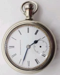 Antique Working 1884 Elgin Victorian Gents Nickel Silver Pocket Watch 18S. Fixed Price $124.99.