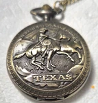 Vintage Texas Horse Cowboy Rodeo Bronze Pocket Watch Quartz 80CM Chain. Fixed Price $33.41.