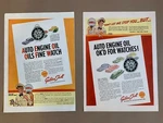 Vintage 1940 Shell Gasoline Girard Perregaux Watch Print Ad (set Of 2). Fixed Price $150.00.