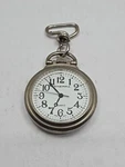 Vintage Generra Quartz Pocket Watch Military Time Dial Silver Case New Battery. Fixed Price $39.98.