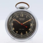Antique 18S Ingersoll Sweepster Mechanical Pocket Watch Chrome Plated Swiss. Fixed Price $90.40.