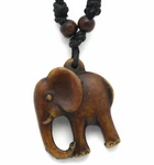 New Adjustable Necklace Brown Baby Elephant Wood Look Pendant. Fixed Price $9.88.
