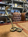 Spectacular French Brass Serpent / Cobra Snake Pocket Watch Holder 32X19CM. Fixed Price $263.33.