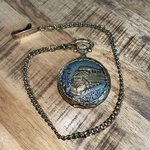 Embassy Pocket Watch By Gruen With Train On Cover Gold & Silver. Fixed Price $17.99.
