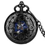 Mens Luxury Skeleton Mechanical Pocket Watch Hollow Half Hunter With Chain. Fixed Price $22.50.