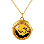 Mans Womens Printed Halloween Bat Witch Dead Tree Pocket Watch Necklace. Fixed Price $10.99.