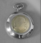 Molnija Russian Pocket Watch 3602 With Goldtone Ruble. Fixed Price $99.95.