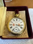Arnex 17 Swiss Jewels Mechanical Gold Pocket Watch With Box & Papers As Pictured. Fixed Price $120.00.