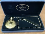 Majestron Quail Gold Pocket Watch Quartz Battery And Knife & Case. Fixed Price $15.00.