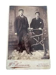Antique Cabinet Card Portrait Two Edwardian Men Suits Watch Chains C.1905. Fixed Price $39.99.