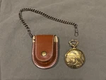 Vintage Milan Quartz Pocket Watch Leather Case 41.6MM MLN1070. Fixed Price $25.00.