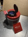Relic Pocket Watch Blue Dial Hunter Case W/ Chain 47MM Original Box Nob. Fixed Price $44.00.