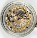 Hamilton 940 21 Jewel 18S Scarce 2-TONE Damaskeen Railroad Pocket Watch. Fixed Price $690.00.