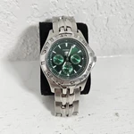 Fossil Blue BQ-9204 Watch Green Dial Stainless Steel Chronograph Needs Battery. Fixed Price $39.99.