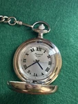 Fossil Silver Full Hunter Pocket Watch Roman Numerals Chain Stainless Steel. Fixed Price $30.00.